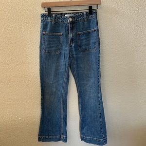 Zara Girls Wide Leg Blue Denim Jeans Size 13-14